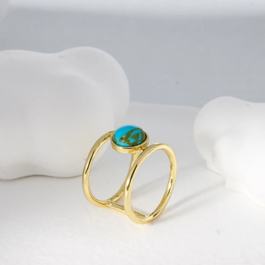 Natural Turquoise Gold Ring