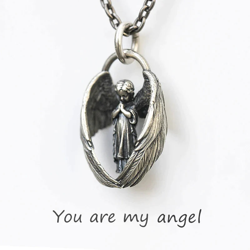 Praying Angel Pendant Necklace